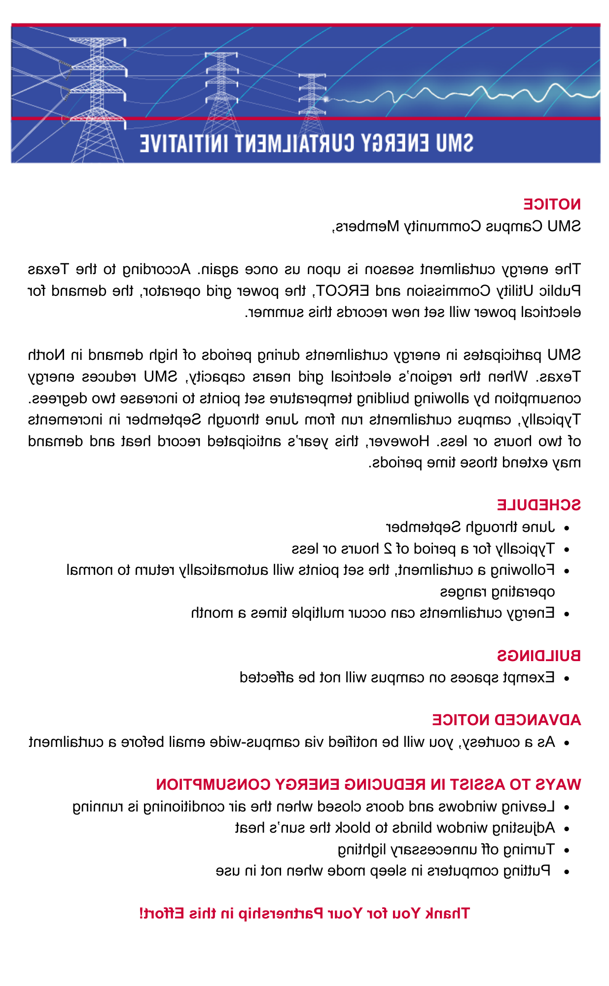 Image depicting stylized SMU Energy Curtailment Initiiative