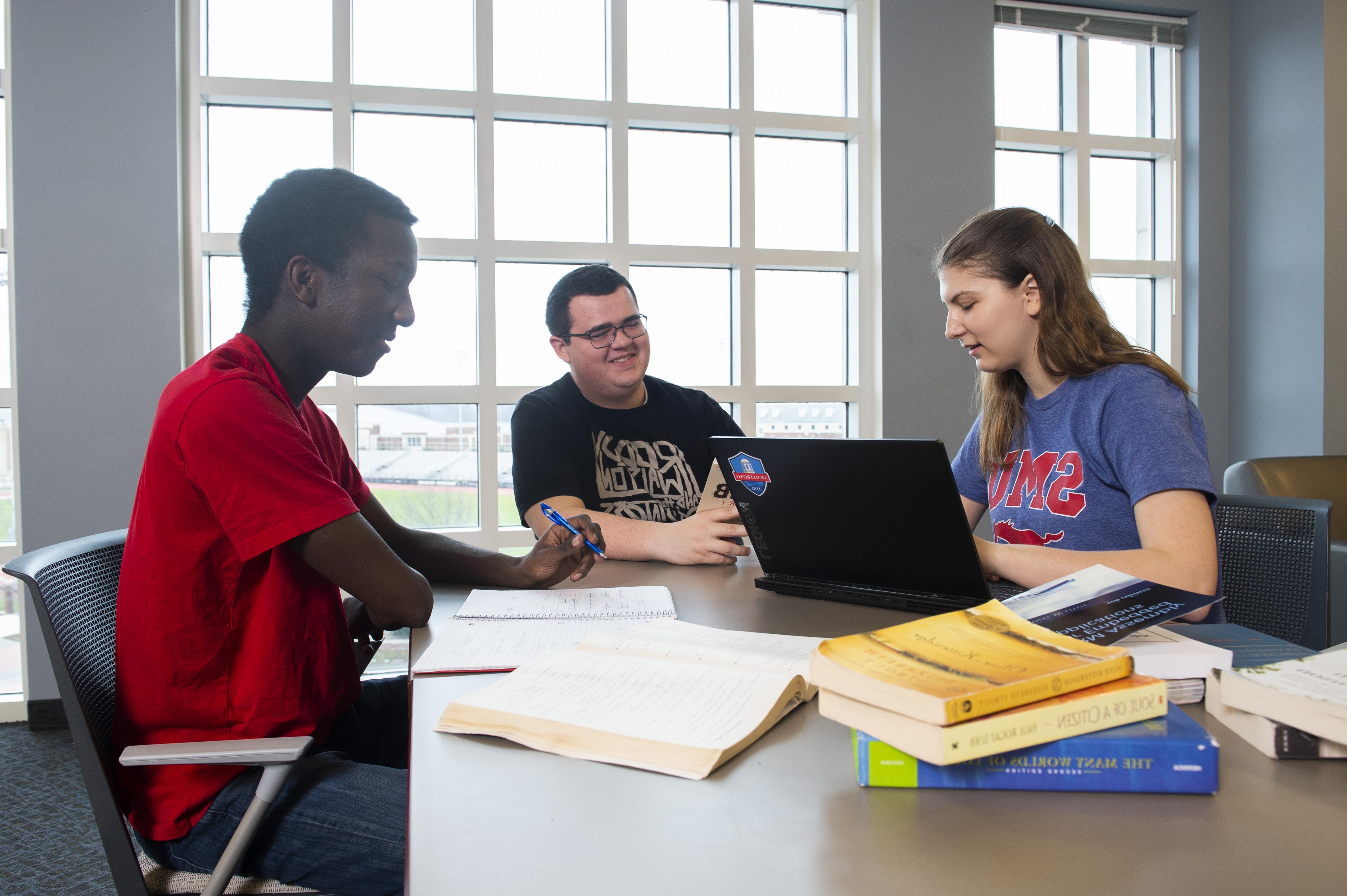 students at table